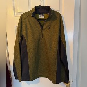 Spyder Olive and Black Zip Up Sweater